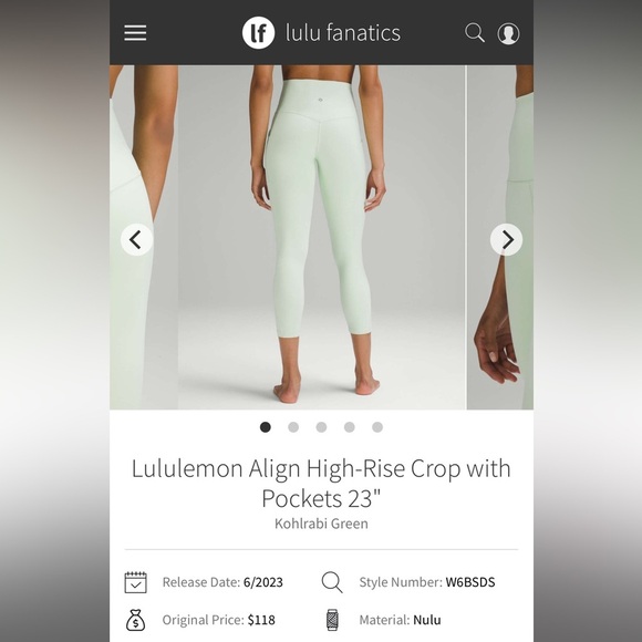 Lululemon Align High-Rise Crop Size 12 - Picture 2 of 9